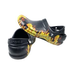 Crocs Slip Resistant Bistro Clogs Shoes Flame Fire Men 4 Women 6 Restaurant Cook